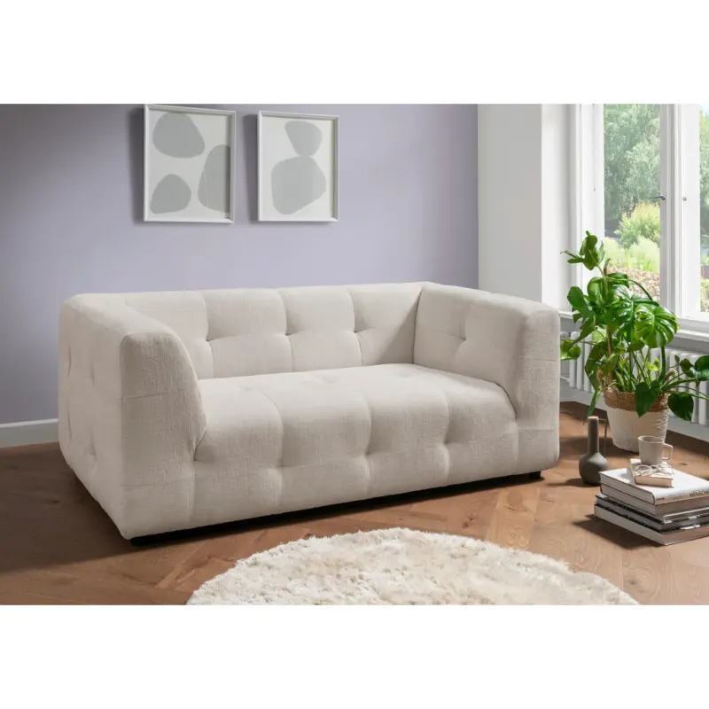 2-Sitzer-Sofa in Mikrofaser Wei&szlig;
