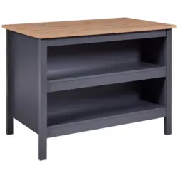 K&uuml;cheninsel in Anthrazit, Eiche Artisan