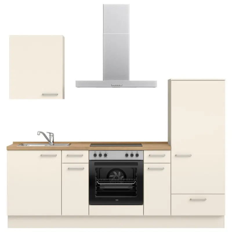 K&uuml;chenleerblock 240 cm in Eichefarben, Magnolie