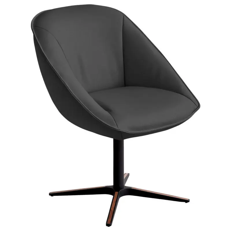 Armlehnstuhl Beinauswahl, Lederauswahl, Stoffauswahl, inklusive Armlehnen, automatische R&uuml;ckholfunktion, gepolsterte Armlehnen, Sitzfl&auml;che 320&deg; drehbar Echtleder