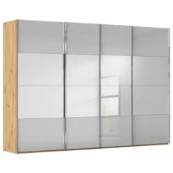 Schwebet&uuml;renschrank in Eiche Artisan, Seidengrau