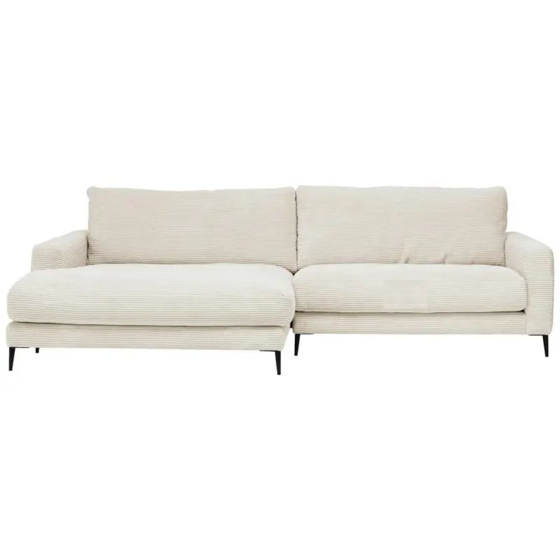 Ecksofa in Cord Wei&szlig; 190/272 cm