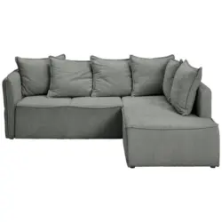 Ecksofa in Chenille Grau