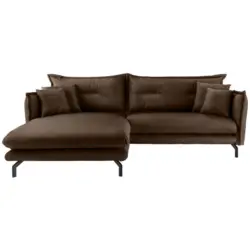 Ecksofa in Lederlook Braun 180/255 cm