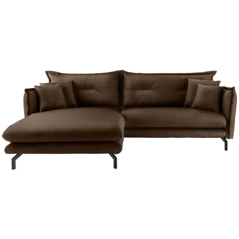 Ecksofa in Lederlook Braun 180/255 cm