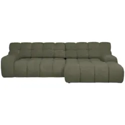 Ecksofa in Webstoff Olivgr&uuml;n 297/180 cm