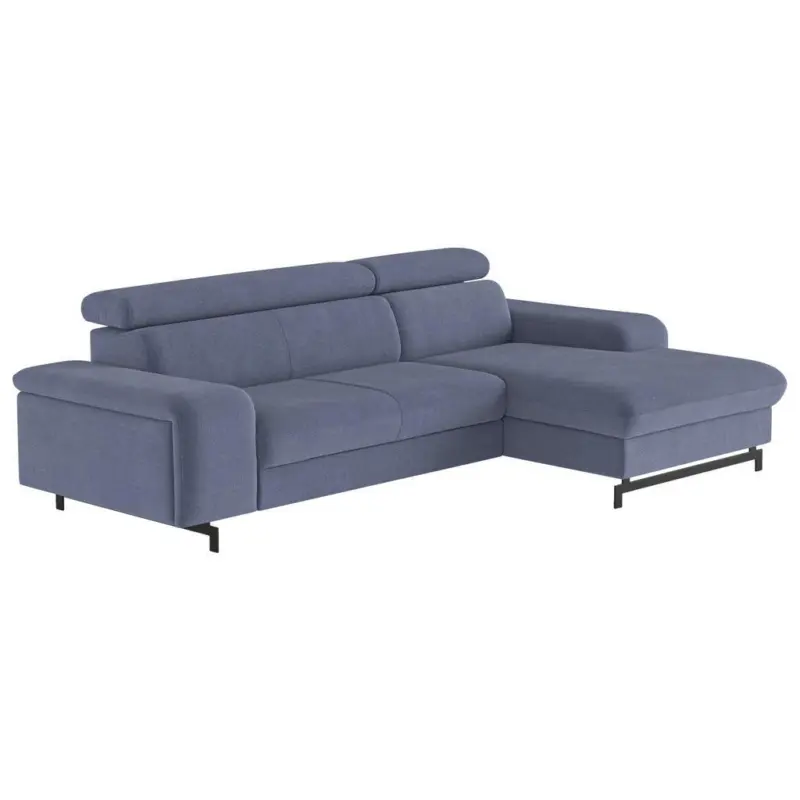 Ecksofa in Chenille Blau