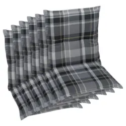 Sesselauflagenset in Grau Karo