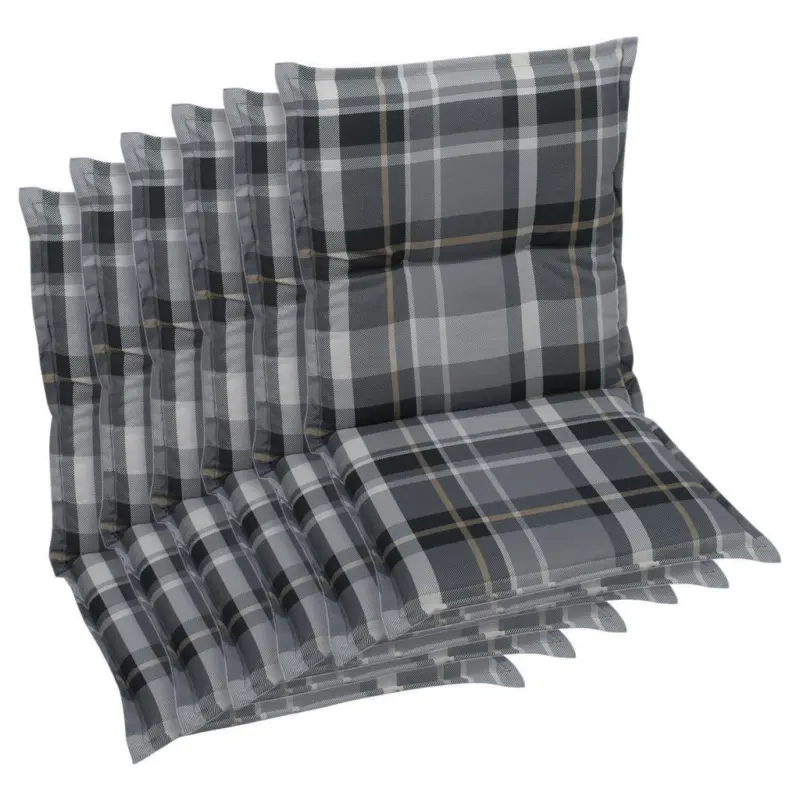 Sesselauflagenset in Grau Karo