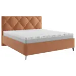 XXXLutz Lauterach - Ihr M&ouml;belhaus bei Bregenz Polsterbett gepolstertes Kopfteil, Lattenrost, Bettkasten Rostfarben 140/200 cm