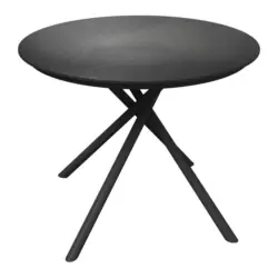 Gartentisch Metall, Stein Anthrazit, Dunkelgrau rund