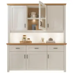 Buffet Wei&szlig;, Eichefarben 166/185/43 cm