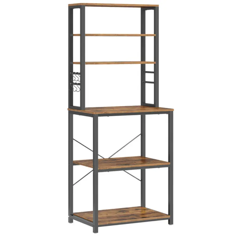 Regal 60/167/40 cm Schwarz, Graubraun