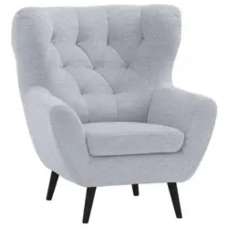 Sessel in Flachgewebe Hellgrau