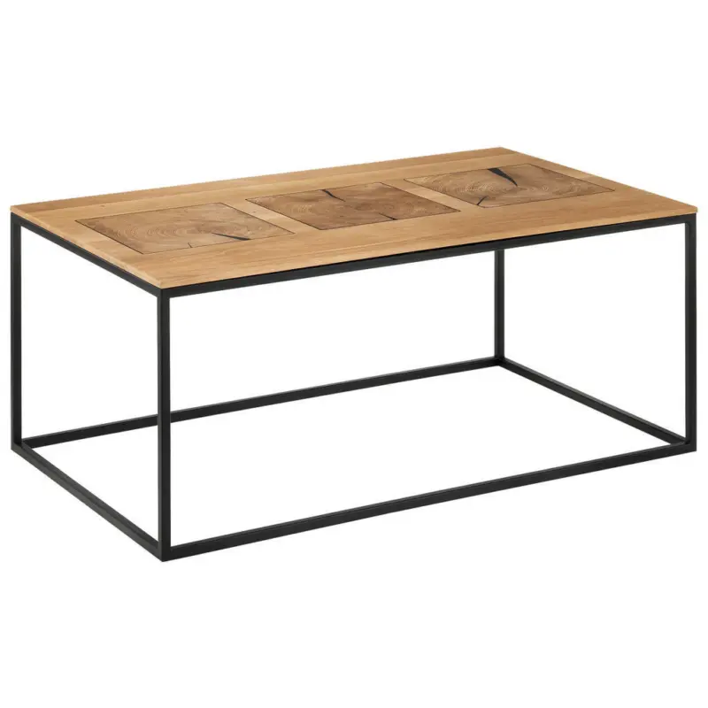 Couchtisch in Holz, Metall 100/60/41,5 cm