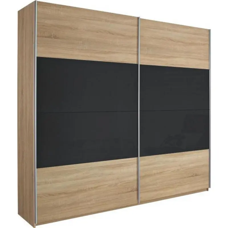 Schwebet&uuml;renschrank in Eichefarben, Dunkelgrau