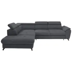 Ecksofa in Webstoff Anthrazit 237/277 cm
