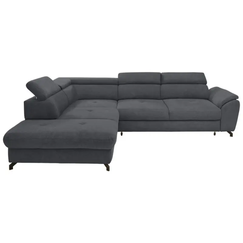 Ecksofa in Webstoff Anthrazit 237/277 cm