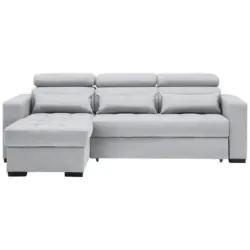 Ecksofa in Webstoff Greige 179/240 cm