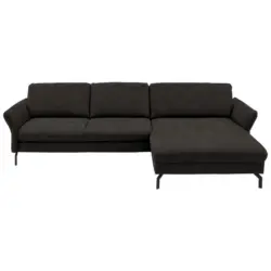 Ecksofa Beldomo System in Velours Dunkelbraun 306/179 cm