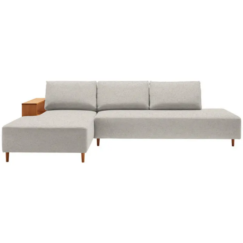 Ecksofa in Flachgewebe Ecru