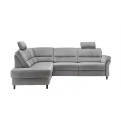 Ecksofa in Mikrofaser Grau 190/266 cm