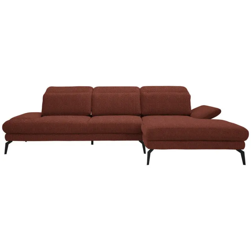 Ecksofa in Webstoff Rostfarben 289/180 cm