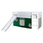 XXXLutz Lauterach - Ihr M&ouml;belhaus bei Bregenz Spielbett Absturzsicherung, Leiter, Rutsche, Vorhang 90/200 cm in Wei&szlig;, Dunkelgr&uuml;n