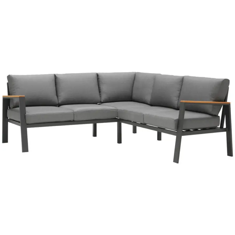 Loungegarnitur 12-teilig 200/200 cm Eukalyptusholz massiv Aluminium