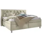 XXXLutz Lauterach - Ihr M&ouml;belhaus bei Bregenz Polsterbett Matratze, gepolstertes Kopfteil, Lattenrost, Bettkasten, motorische Verstellbarkeit Ecru 180/200 cm