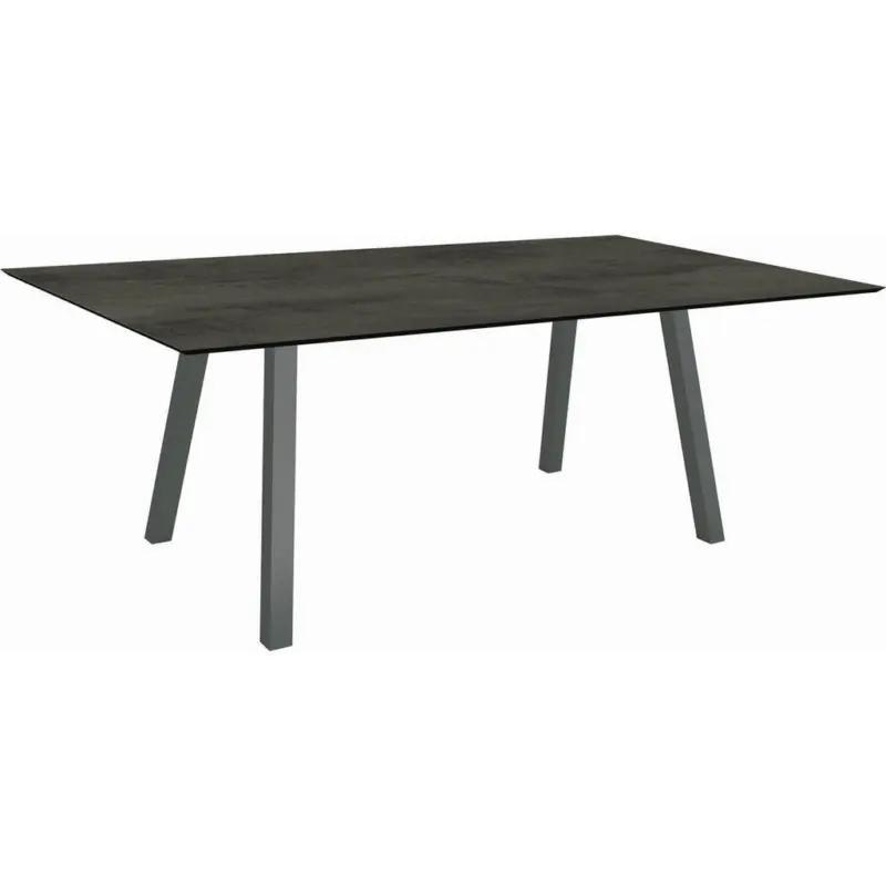 Gartentisch Kunststoff Schwarz rechteckig