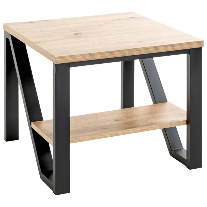 Beistelltisch in Metall, Holzwerkstoff 55/55/48 cm