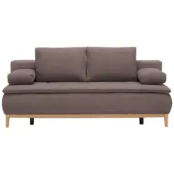 Boxspringsofa in Webstoff Braun Skandinavisch