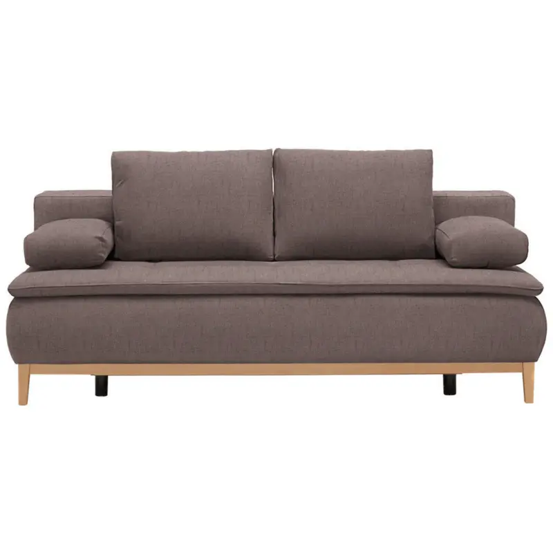 Boxspringsofa in Webstoff Braun Skandinavisch