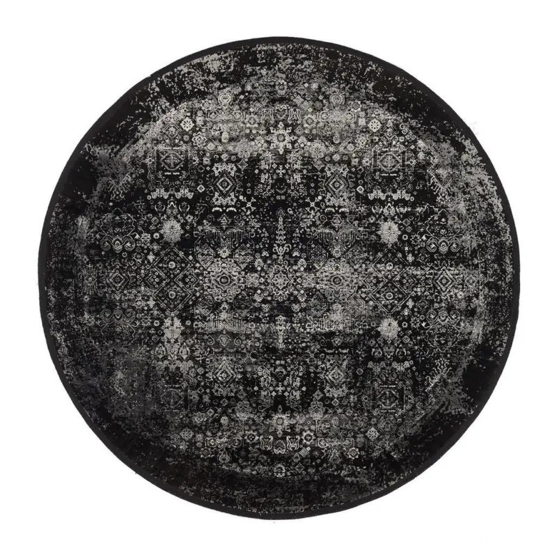 Webteppich 200 cm Calais Grau, Schwarz