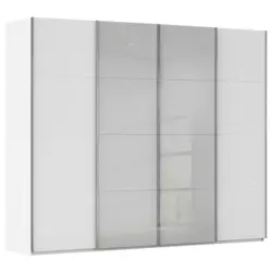 Schwebet&uuml;renschrank in Wei&szlig;, Seidengrau