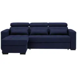 Ecksofa in Webstoff Dunkelblau 179/240 cm