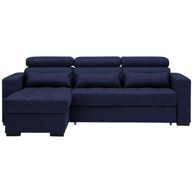 Ecksofa in Webstoff Dunkelblau 179/240 cm
