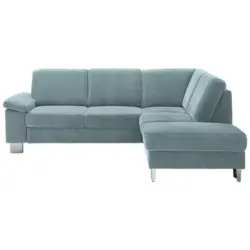 Ecksofa in Cord Hellblau 248/200 cm