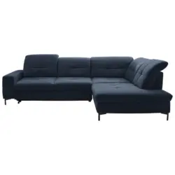 Ecksofa in Chenille Dunkelblau 310/240 cm