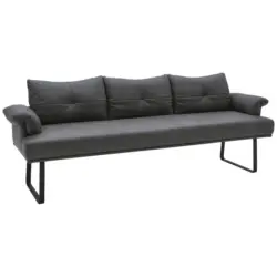 Sitzbank 239/86/69 cm in Anthrazit, Schwarz