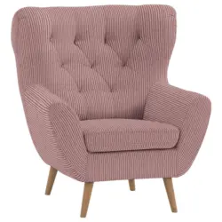 Ohrensessel in Cord Rosa