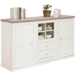 Kommode Grau, Wei&szlig; 160/89/43 cm