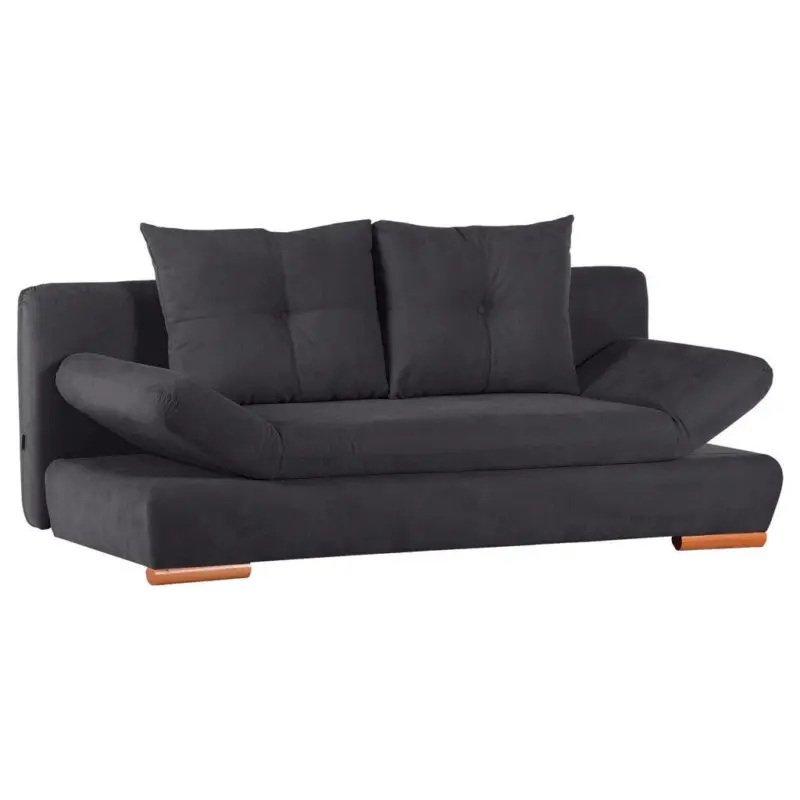 Schlafsofa in Flachgewebe Anthrazit