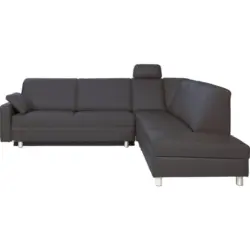 Ecksofa in Echtleder Grau 268/217 cm