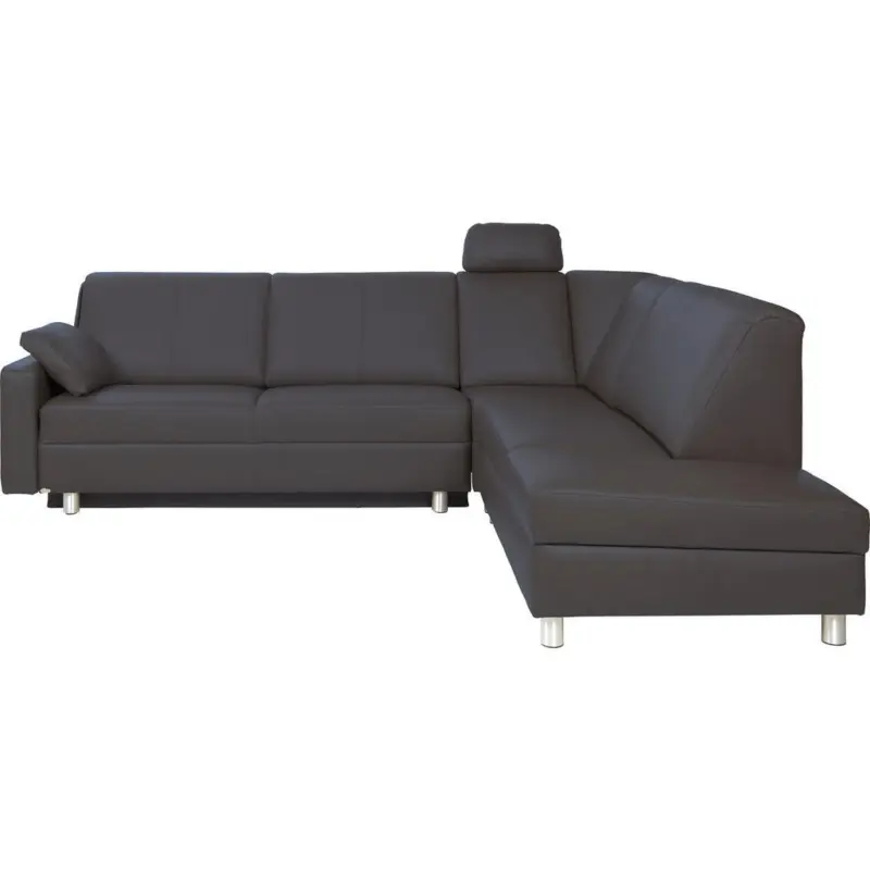 Ecksofa in Echtleder Grau 268/217 cm
