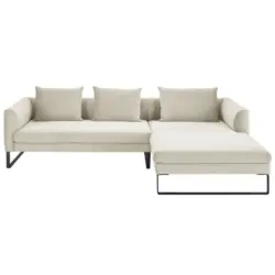 Ecksofa in Cord Creme 284/178 cm