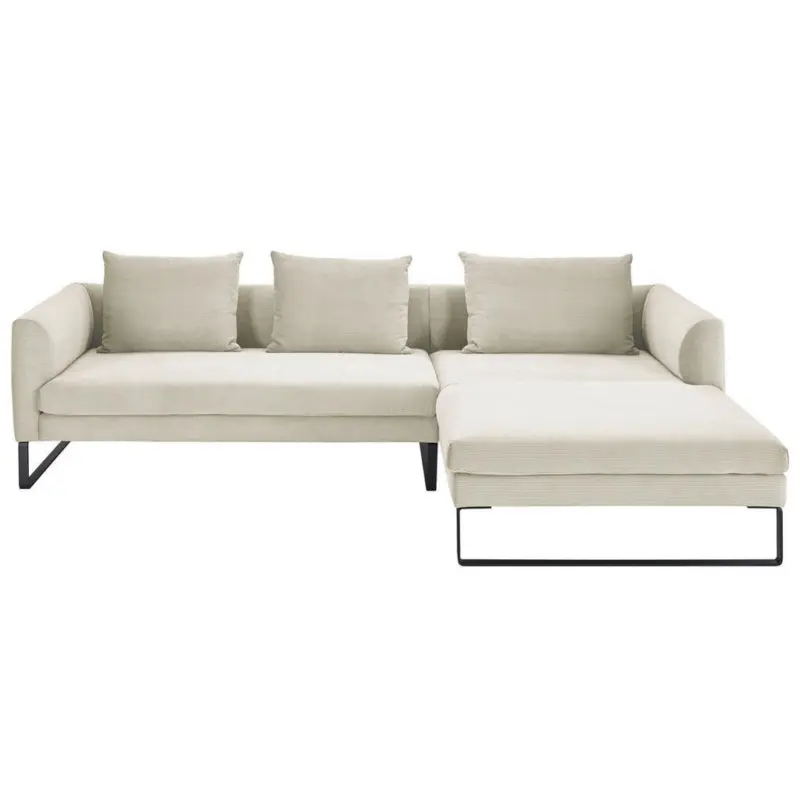 Ecksofa in Cord Creme 284/178 cm