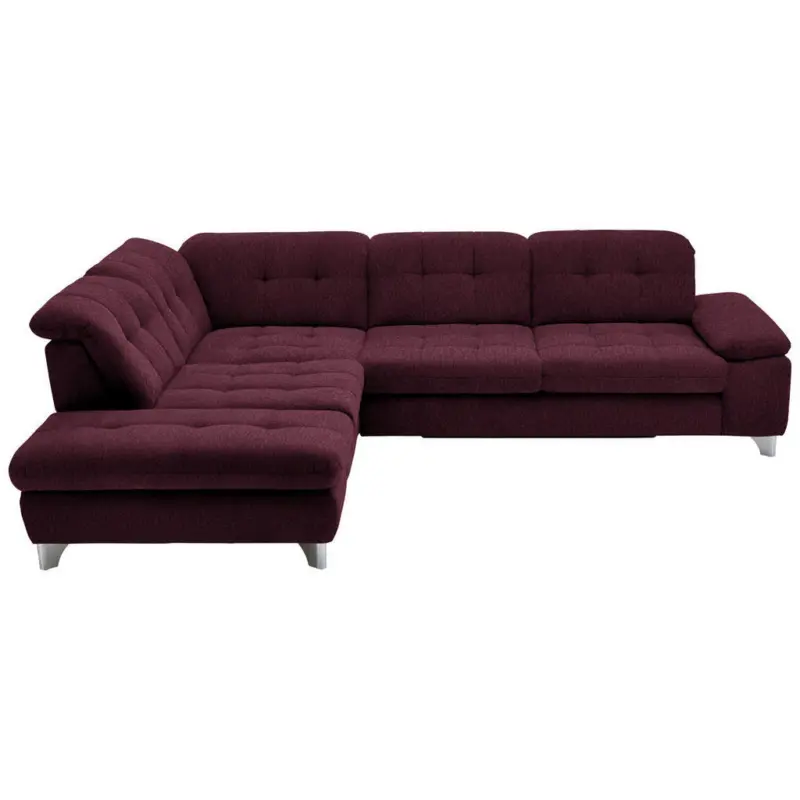 Ecksofa in Chenille Aubergine 260/310 cm