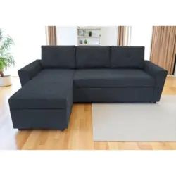 Ecksofa Termoli in Cord Anthrazit 155/231 cm